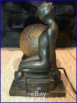 Antique Original & Signed Frankart, Art Deco Figural Lamp Model L271