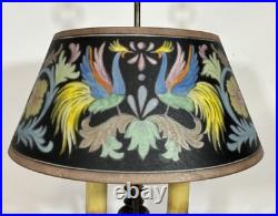 Antique Pairpoint Bouillotte Lamp Bird of Paradise Reverse Painted Glass Shade
