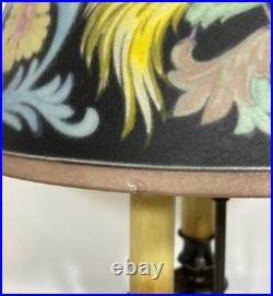 Antique Pairpoint Bouillotte Lamp Bird of Paradise Reverse Painted Glass Shade