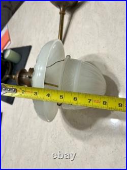 Antique Peerlite Art Deco Beautiful Ceiling Light Fixture Embossed Acorn Shade