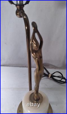 Antique Rare Art Deco Frankart Nude Figural Woman Table Lamp