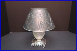 Antique Rene LALIQUE Art Deco 6 Dancers Table lamp Nude GLASS ONLY (read) Chips