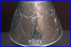 Antique Rene LALIQUE Art Deco 6 Dancers Table lamp Nude GLASS ONLY (read) Chips