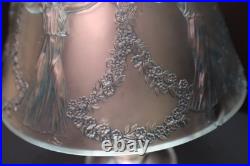 Antique Rene LALIQUE Art Deco 6 Dancers Table lamp Nude GLASS ONLY (read) Chips