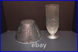 Antique Rene LALIQUE Art Deco 6 Dancers Table lamp Nude GLASS ONLY (read) Chips