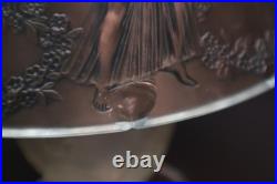 Antique Rene LALIQUE Art Deco 6 Dancers Table lamp Nude GLASS ONLY (read) Chips