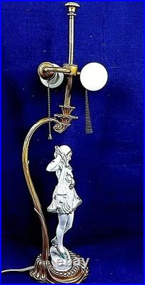 Antique Rosenthal Pierrot Figurine Lamp by C Holzer Defanti Art Deco Porcelain