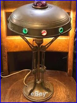 Antique Secessionist Jewelled Art Deco Table Lamp