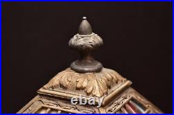 Antique Slag Glass Table Lamp Art Deco Nouveau 21 tall Tiffany Style Victorian
