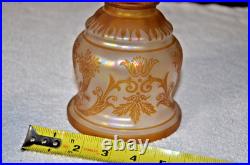 Antique Steuben Iridescent Gold Aurene Over Verre De Soie Glass Shade 2.5 fitte