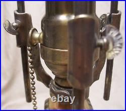 Antique Table Lamp PLB Cast Iron Brass Vtg Art Deco Light Rewired USA #Q22