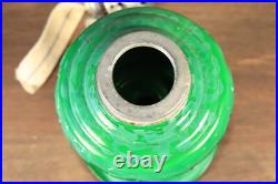 Antique Table Oil Lamp Czech Malachite Glass Heinrich Hoffman -Ships DDP to USA