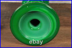 Antique Table Oil Lamp Czech Malachite Glass Heinrich Hoffman -Ships DDP to USA