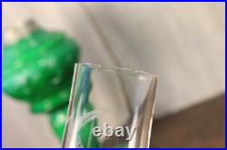 Antique Table Oil Lamp Czech Malachite Glass Heinrich Hoffman -Ships DDP to USA