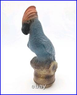 Antique Tiffin Art Deco Glass Parrot Bird Orange & Blue Lamp Shade Only 12