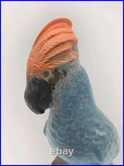 Antique Tiffin Art Deco Glass Parrot Bird Orange & Blue Lamp Shade Only 12