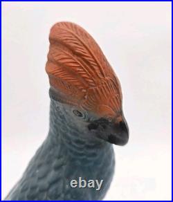 Antique Tiffin Art Deco Glass Parrot Bird Orange & Blue Lamp Shade Only 12