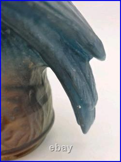 Antique Tiffin Art Deco Glass Parrot Bird Orange & Blue Lamp Shade Only 12