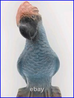 Antique Tiffin Art Deco Glass Parrot Bird Orange & Blue Lamp Shade Only 12