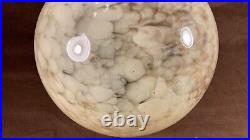 Antique Vaseline Tortoise Shell Uranium Art Glass Globe Ball Shade 8 Dia