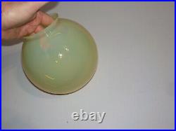Antique Vaseline Uranium Glass Globe Shade Art Deco 3 7/8 Fitter HTF