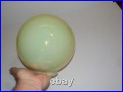 Antique Vaseline Uranium Glass Globe Shade Art Deco 3 7/8 Fitter HTF