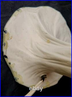 Antique Victorian Art Nouveau Deco Vtg Figural Lady Bronze Table Jewled Lamp