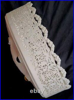 Antique Victorian Art Nouveau Deco Vtg Figural Lady Bronze Table Jewled Lamp