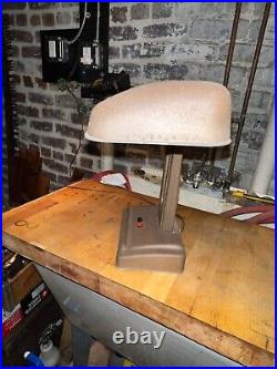 Antique Vintage 1940's Art Deco Industrial Bankers Student Desk Lamp Acme Lite
