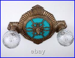 Antique Vintage ACME 30's STARBURST ART DECO Ceiling Light Fixture