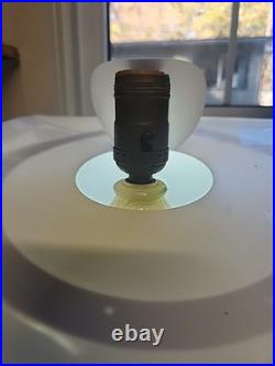 Antique Vintage Akro Agate Uranium Opaque Glass Table Lamp Brass HOUZZE