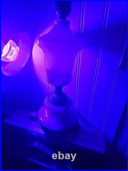 Antique Vintage Akro Agate Uranium Opaque Glass Table Lamp Brass HOUZZE