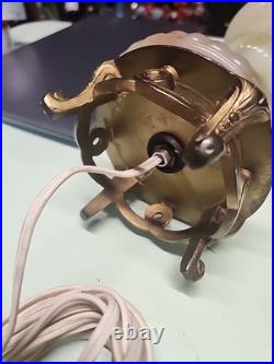 Antique Vintage Akro Agate Uranium Opaque Glass Table Lamp Brass HOUZZE