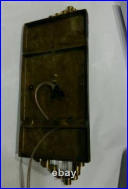 Antique Vintage Art Deco Brass & Glass Rod Ship Light Fixture Wall Sconces Lamp