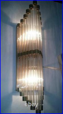 Antique Vintage Art Deco Brass & Glass Rod Wall Sconce Brass Wall Lamp On Sale