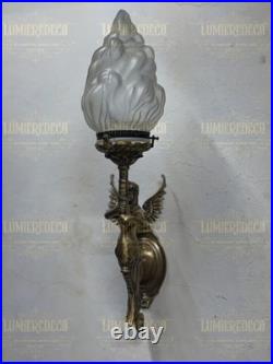 Antique Vintage Art Deco Brass Mermaid Wall Sconces Nouveau Lamp Fixture Light