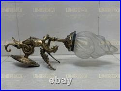 Antique Vintage Art Deco Brass Mermaid Wall Sconces Nouveau Lamp Fixture Light