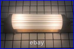 Antique Vintage Art Deco Brass & Milk Glass Rod Light Fixture Wall Sconces Lamp