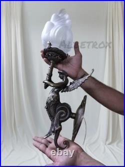 Antique Vintage Art Deco Nouveau Brass Mermaid Wall Sconce Lamp Fixture Light