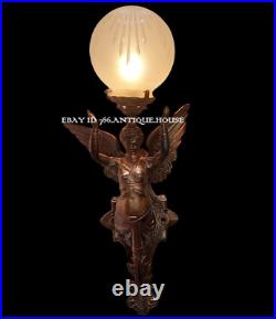 Antique Vintage Art Deco Nouveau Mermaid Wall Sconces Fixture Light Lamp France