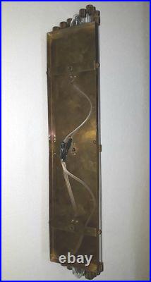 Antique Vintage Art Deco Skyscraper Brass Glass Rod Ship Light Wall Sconces Lamp