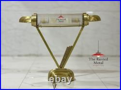 Antique Vintage Art Deco Skyscraper Brass & Glass Rod Table Lamp Light Fixture