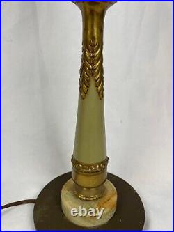Antique Vintage Art Deco Table Lamp Brass Base Original Finish Gorgeous 2524