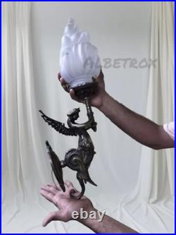 Antique Vintage Brass Mermaid Wall Sconce Lamp Art Deco Nautical Mermaid Light