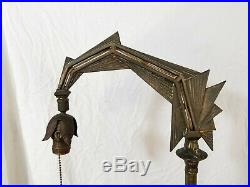 Antique Vintage EXCO 383 Cast Iron Brass Bronze Art Deco Modern Floor Lamp