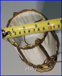 Antique Vintage Table Lamp Art Deco Style Cast Metal Painted Gold Pretty Light