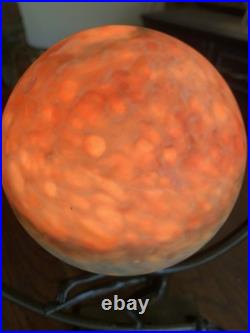 Antique Vtg Art Nouveau Art Deco Nude Lady Dancing Lamp With Glass Globe 14.5T