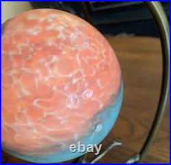 Antique Vtg Art Nouveau Art Deco Nude Lady Dancing Lamp With Glass Globe 14.5T