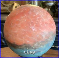 Antique Vtg Art Nouveau Art Deco Nude Lady Dancing Lamp With Glass Globe 14.5T