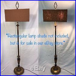 Antique Vtg Arts & Crafts Floor Lamp Painted Turned Wood Spindle Victorian Deco